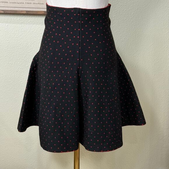 Vtg 90s Y2k Polka Dot Pleated Mini Skirt Gothabilly Rockabilly Whimsy Twee XS S - Picture 4 of 7